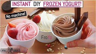 1 Minute 3 Ingredient FROZEN YOGURT Instant FroYo ICE CREAM RECIPE [upl. by Khan]