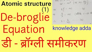 Debroglie equation in hindiBSC first year inorganic chemistry unit 1 knowledge adda de Broglie [upl. by Nicolau]