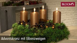 Adventskranz mit Eibenzweigen  Weihnachtsdeko  christmas decoration  BLOOM’s Floristik [upl. by Ehman]