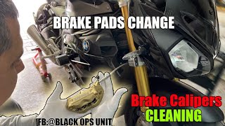 BMW S1000R Brembo Brake Pads Changing S1000RR S1000XR PART II [upl. by Aniara]