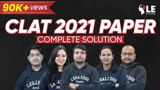 CLAT Previous Year Question Paper Solution CLAT 2021 Exam Analysis  CLAT Preparation [upl. by Varin]