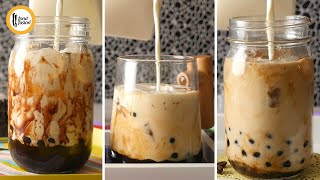 BubbleBoba Milk Tea 3 Ways from scratch Recipe By Food Fusion [upl. by Nylecaj910]