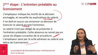 S6 2 le licenciement pour motif personnel  la procédure [upl. by Suter]