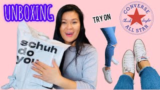 UNBOXING MY WHITE LEATHER CONVERSE Sneakers for women over 40’s [upl. by Roach178]