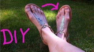 DIY Sandalen mit Strass [upl. by Athal257]