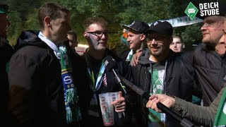 Werder BremenFans feiern 21 Punkte nach Sieg gegen FC Schalke 04 „Jetzt ist der FC Bayern fällig“ [upl. by Poree]