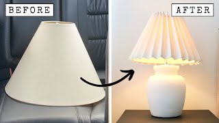 EASY No Sew DIY PLEATED lamp shade [upl. by Lagas]