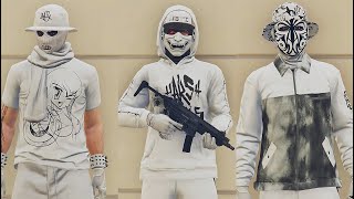 GTA V  5 Easy Tryhard Outfits Tutorial 204  White Outfits 2025 [upl. by Ahsima]