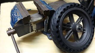 DIY The easiest amp fastest way to install solid rubber tire on an electric scooter Swagtron M365 [upl. by Ogawa]