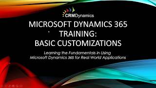 Basic Customization for Dynamics 365 [upl. by Nanaek]