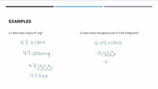 Metric Conversions Converting milligrams mg to micrograms mcg [upl. by Akimad227]