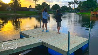 DIY HOW TO BUILD A FLOATING DOCK BOAT IN 2 HOURS [upl. by Nirrol685]