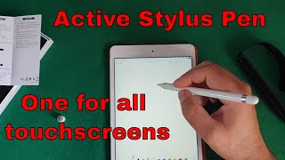 Active Stylus Pen for Touch Screens  box opening and setting up [upl. by Arotahs]