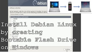 Remove Windows and install Debian Linux by using Flash Drive [upl. by Daus843]