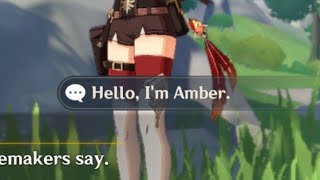 What happens if you name yourself Amber before meeting Amber for the first time  Genshin Impact [upl. by Al66]