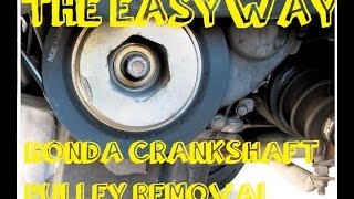 The Easy Way To Remove Honda Crankshaft Pulley Bolt  Harmonic Balancer [upl. by Auhoj]