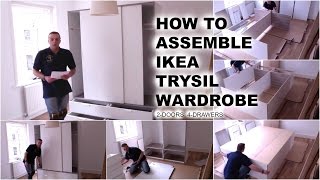 IKEA TRYSIL Wardrobe with sliding doors and 4 drawers [upl. by Atekal]