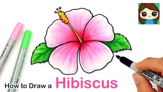 How to Draw a Hibiscus Flower Easy 🌺 [upl. by Pollak]