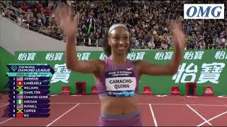 100m Women Hurdles Suzhou 2024 Diamond League CAMACHOQUINN Jasmine False Start Ready Paris Olympic [upl. by Hartwell538]