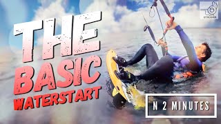 Kiteboarding The Basic Waterstart N 2 Minutes [upl. by Lekzehcey]