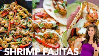 Easy Shrimp Fajitas Recipe  One  Pan  30  Minute Dinner [upl. by Engel344]