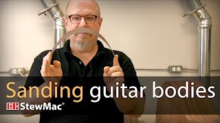 Michael Greenfield shows how to sand guitar bodies [upl. by Elum900]