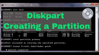 Diskpart Creating a partition [upl. by Luwana658]