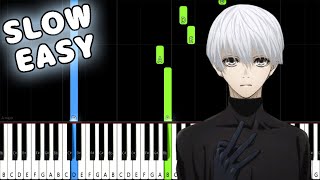 Unravel  Tokyo Ghoul OP  SLOW EASY Piano Tutorial animelovemen [upl. by Cassius510]