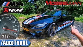 620HP BMW M4 MOSSELMAN TURBO AKRAPOVIC 310kmh REVIEW POV on AUTOBAHN amp ROAD by AutoTopNL [upl. by Giddings]