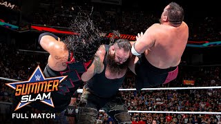 FULL MATCH Lesnar vs Reigns vs Joe vs Strowman  Universal Title Match SummerSlam 2017 [upl. by Nahtaneoj]