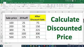 How to calculate discount rate or price in Excel Calculate Percentage Discount in Excel  discount [upl. by Aracal]