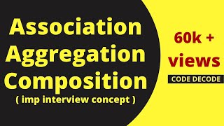 AssociationHASA Aggregation And Composition in Java MOST COMMONLY ASKED INTERVIEW QUESTION [upl. by Carlick]