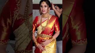 pattu saree with simple maggam work blouse designs please subscribe [upl. by Godliman]