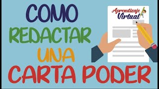 COMO REDACTAR UNA CARTA PODER [upl. by Kashden7]