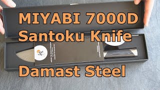 Japanese Santoku Knife MIYABI 7000D  Damast Steel by Zwilling [upl. by Arva]