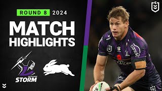 NRL 2024  Storm v Rabbitohs  Match Highlights [upl. by Ellevehc]