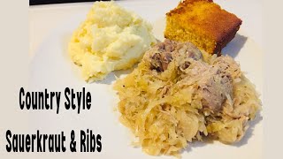 Country Style Sauerkraut and Ribs Recipe [upl. by Amos]