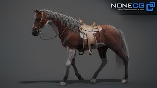 Animated Horse 3D Model by NoneCG [upl. by Odnumyer]