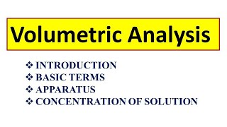 Volumetric Analysis [upl. by Avram]