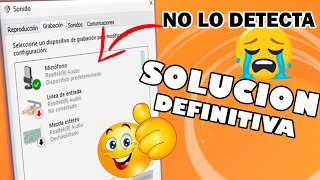 WINDOWS NO DETECTA EL MICRÓFONO Solución Definitiva Windows 10 8 7 2021 [upl. by Anastice733]