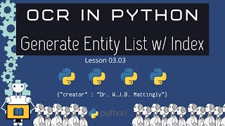 How to Create a List of Named Entities from an Index with OpenCV OCR in Python Tutorials 0303 [upl. by Rosenkrantz]