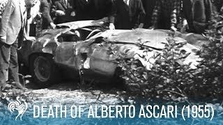 Death Of Alberto Ascari on The Monza Eni Circuit 1955  British Pathé [upl. by Mateya326]