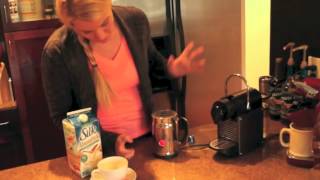 Nespresso Aeroccino Plus Frother Review Frothing Almond Milk [upl. by Hallsy667]