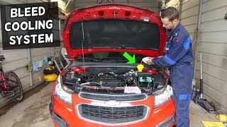 HOW TO BLEED COOLING SYSTEM ON CHEVROLET CRUZE SONIC 18 14 CAR OVERHEATS [upl. by Neeluj]