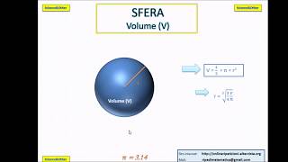 Sfera formule di Area e Volume [upl. by Aimar]