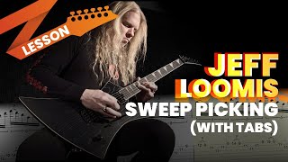 Jeff Loomis Sweep Picking Arpeggios Lesson with Tabs [upl. by Yllaw]