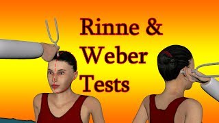 Rinne amp Weber Tests  Cranial Nerve VIII examination  evaluating loss of hearing [upl. by Yendirb]