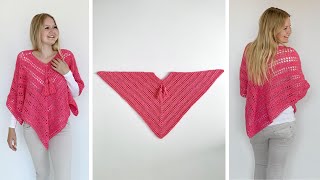 SUCH SIMPLE PONCHO  FREE CROCHET PATTERN [upl. by Retloc]