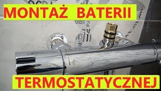 Montaż baterii termostatycznej prysznicowej i deszczownicy Hansgrohe [upl. by Garzon742]