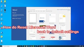 How to reset Microsoft word to default settings [upl. by Eramal]